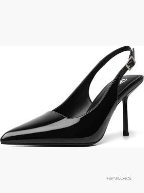 Slingback Pumps Pointed Toe High Heels Wedding Prom Evening Shoes Cushioned